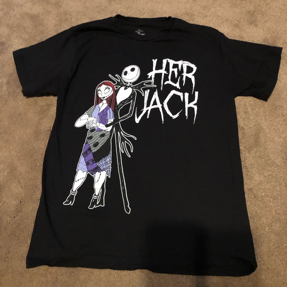 Disney Black 'Her Jack' Graphic men’s  Tee with Purple Accents sz med
